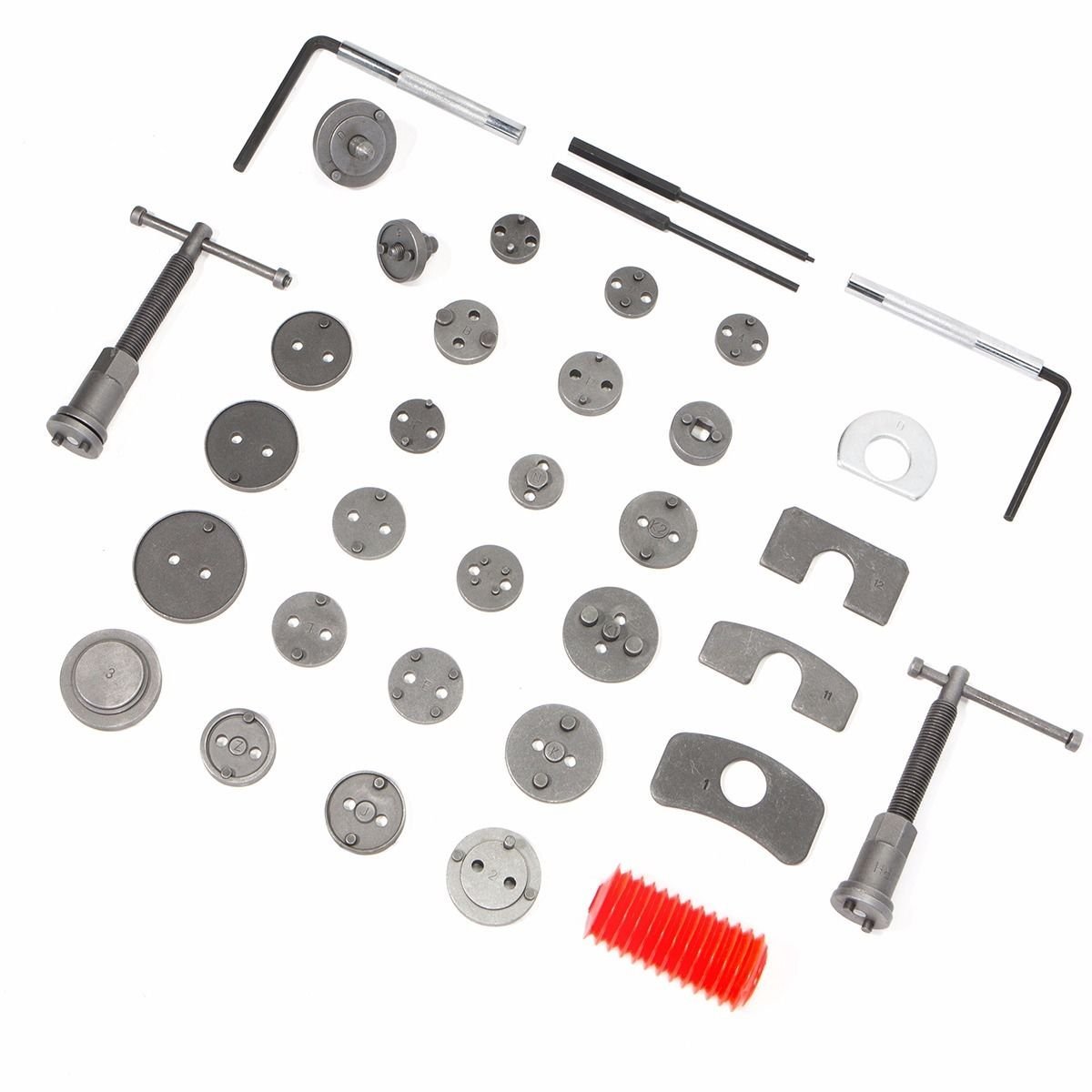 35pc Brake Piston Wind Back Caliper Rewind Tool Kit Left & Right Hand Threaded