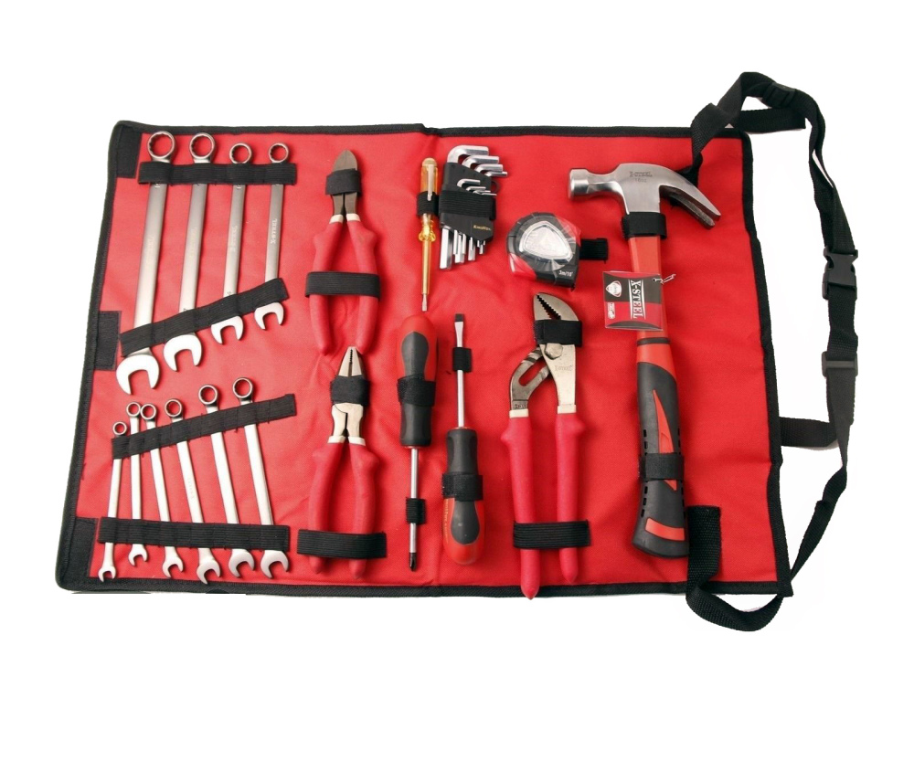 3-Layer Heavy Duty Canvas Roll Pouch for Upto 28pc Hand Tools Display & Storage