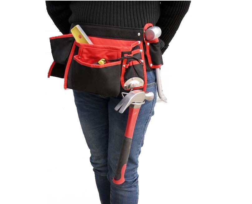 Heavy Duty Nail Canvas 12 Pockets Waist Tool Bag Scaffold wIth 2 Hammer Loops