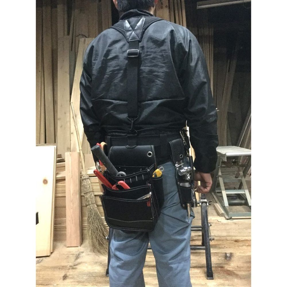 Gokusyou Japan GKN-22 Canvas Waist Bag Three-step Lid with Lap Bag for Electrician