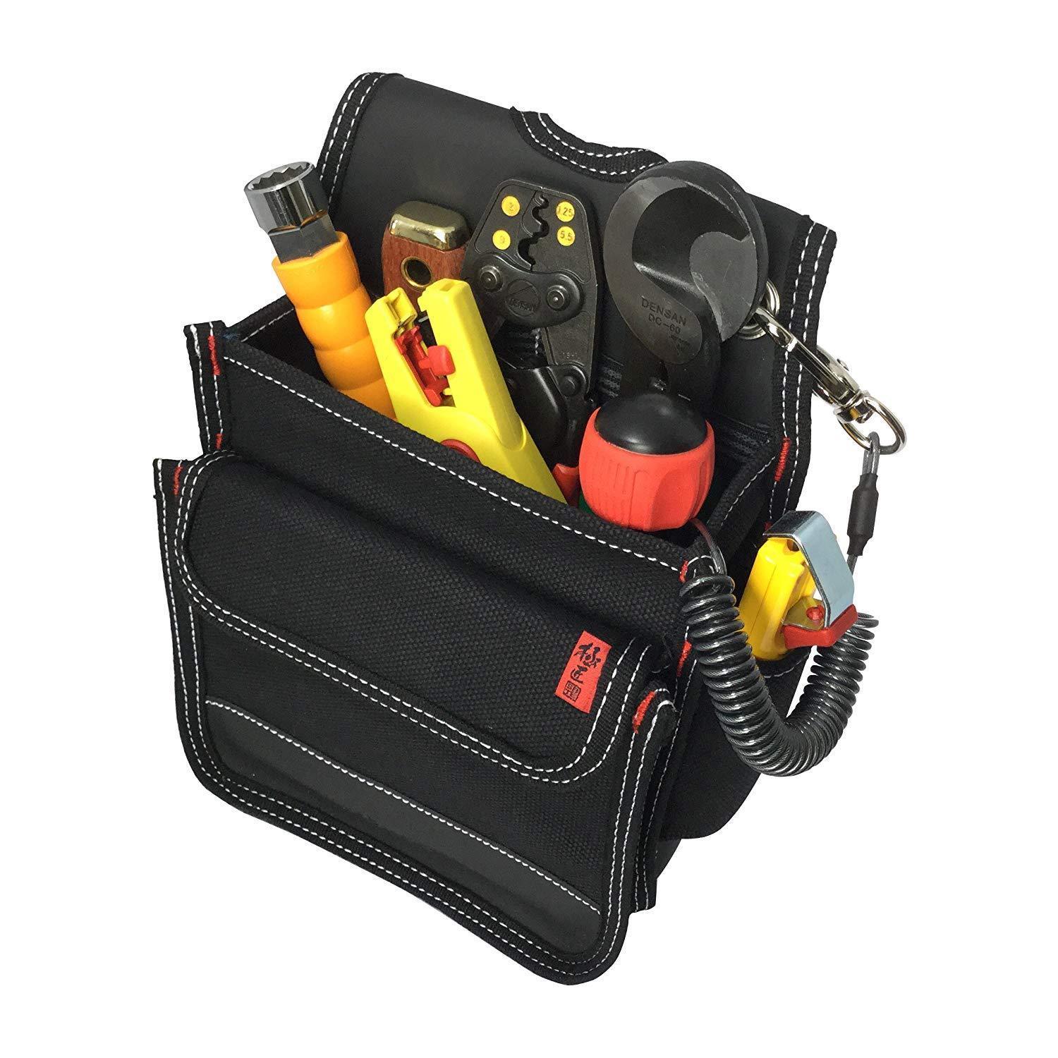 Gokusyou Japan GKN-21 Canvas Waist Bag Two-step Lid with Lap Bag for Electrician