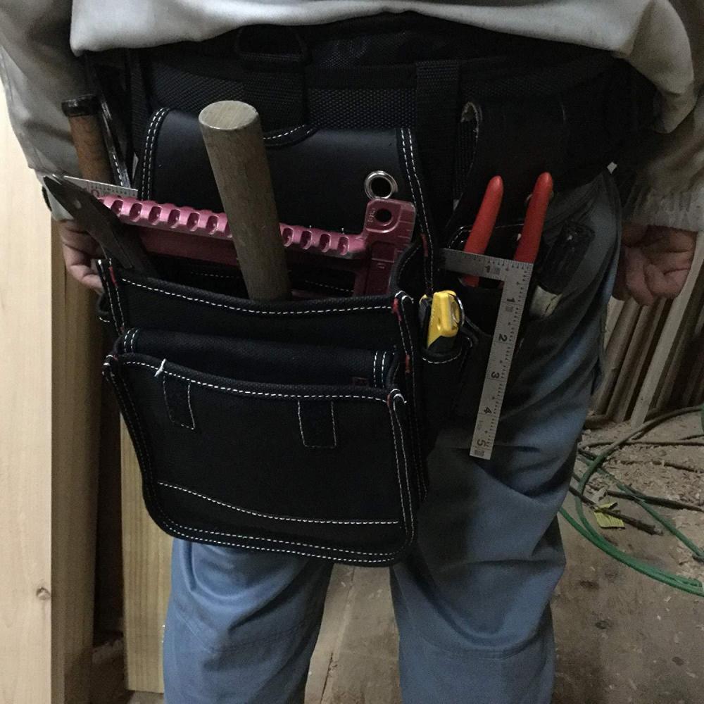 Gokusyou Japan GKN-21 Canvas Waist Bag Two-step Lid with Lap Bag for Electrician