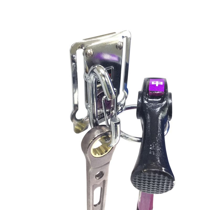 Scaffolders Tool Holder Spanner Wrench Hammer Belt Clip Holder Fixed Carabiner Hook 70mmLx38mmW+Dia 50mm Ring #5