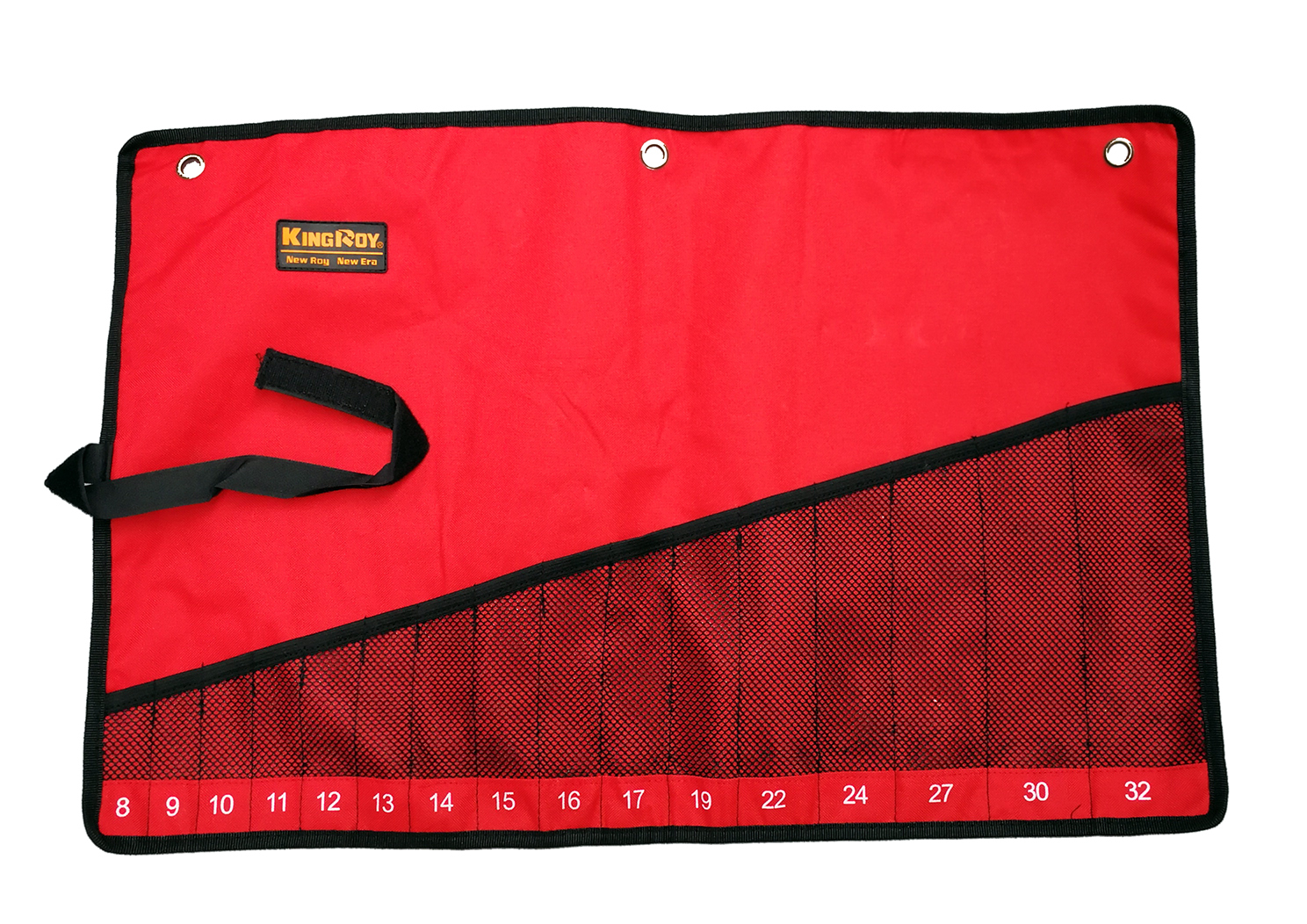 Canvas Tool Roll Pouch with Grid for Open & Ring Combination Spanner Display & Storage