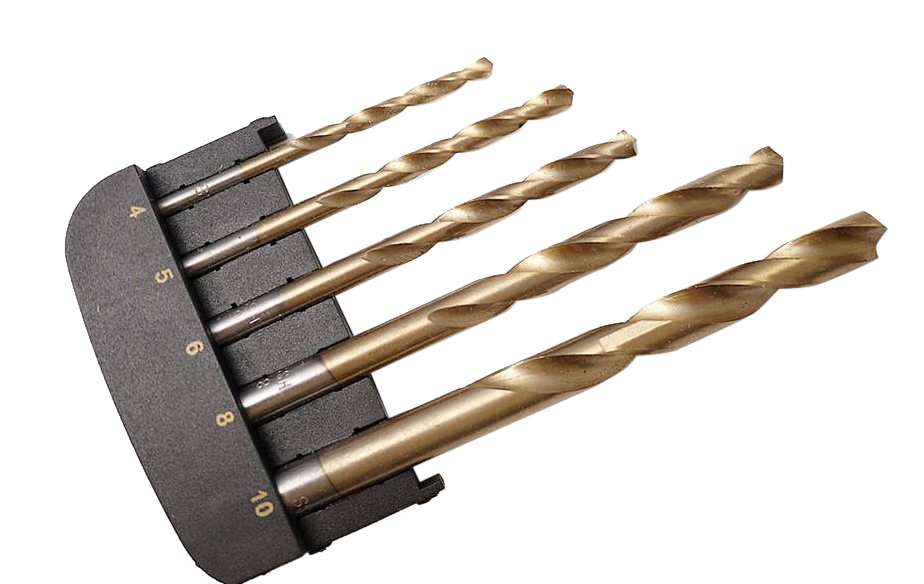 4-10mm Drill Bits Set: 5pc Titanium Coated HSS Drill Bits+5pc Masonry Drillbits