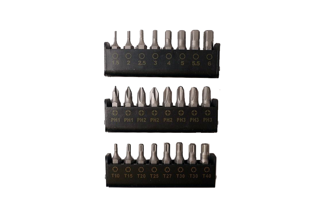 29pc Set: 4-10mm 5pc Woodworking Drill Bits & 24pc Power Bits Set: Torx Philip Hex