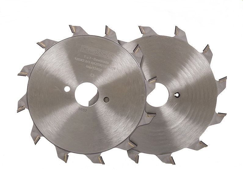 Dekor TCT Circular Stacked Dado Scoring Saw Blade Set 120*20(22)*2.8/3.6*(12T+12T) for Panel Saw