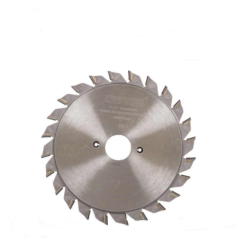 Dekor TCT Circular Stacked Dado Scoring Saw Blade Set 120*20(22)*2.8/3.6*(12T+12T) for Panel Saw