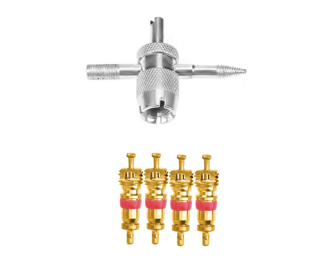 4-in-1 4 Way Car Bike Tyre Valve Repair Tool Tire Stem Core Remover Installer