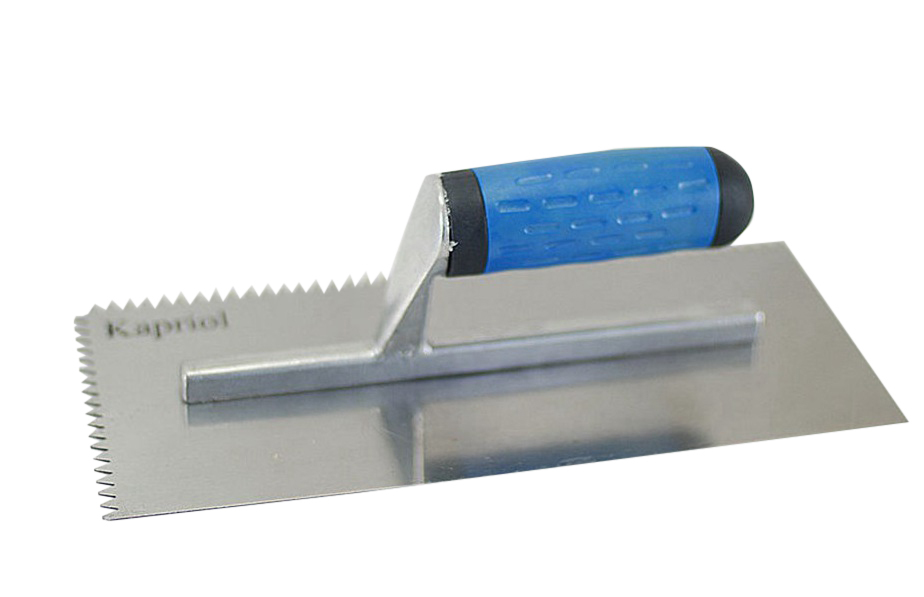 Stainless Steel Pro Flooring Plastering Trowel with V-Notch Teeth 280mmL x 125mmW