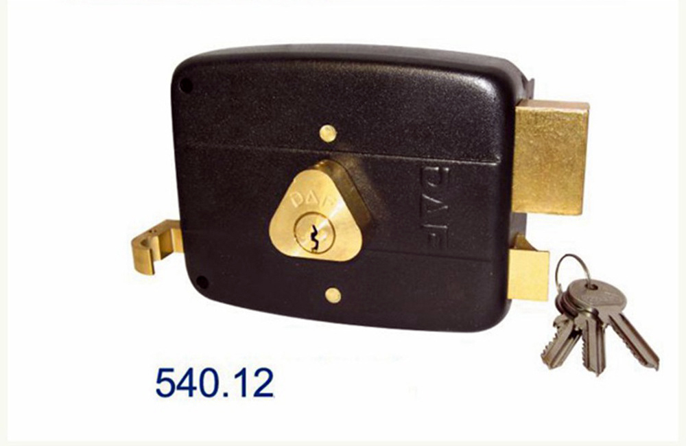 DAF High Quality 120mm Italian Style Classic Rim Lock 3 Keys & Pull Brass Bolt Latch