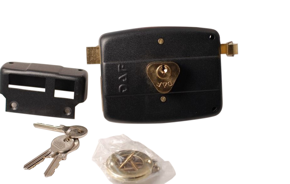 DAF High Quality 120mm Italian Style Classic Rim Lock 3 Keys & Pull Brass Bolt Latch