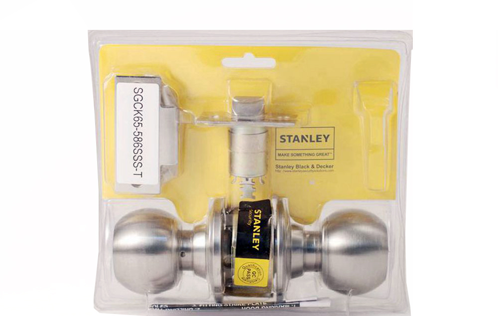 Stanley Bathroom Cylinder Knob Lock Set Fits 35-45mm Thickness LH/RH doors