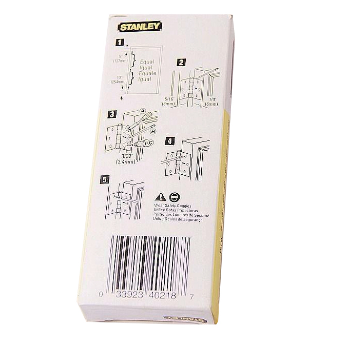 6pc-Pack Stanley 08-1062 3"/76mm Heavy Duty Door Hinges with Fixing Screws