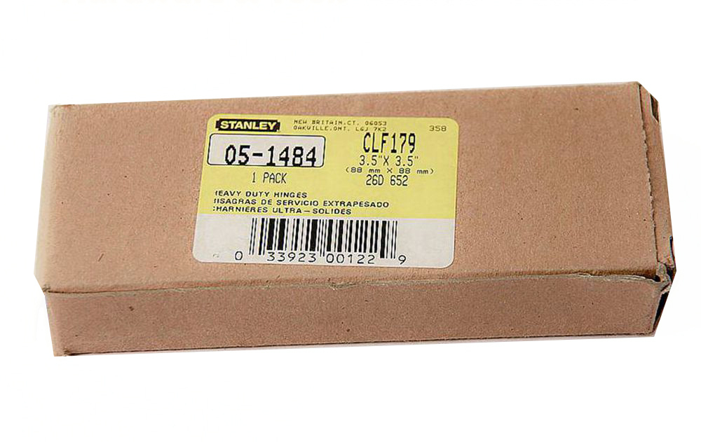 4pc-Pack Stanley USA 05-1484 3.5"x 3.5" Heavy Duty Door Hinges with Fixing Screws