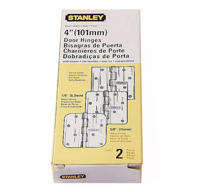 4pc-Pack Stanley 08-3010 4"/101mm Heavy Duty Satin Bronze Door Hinges with Screws