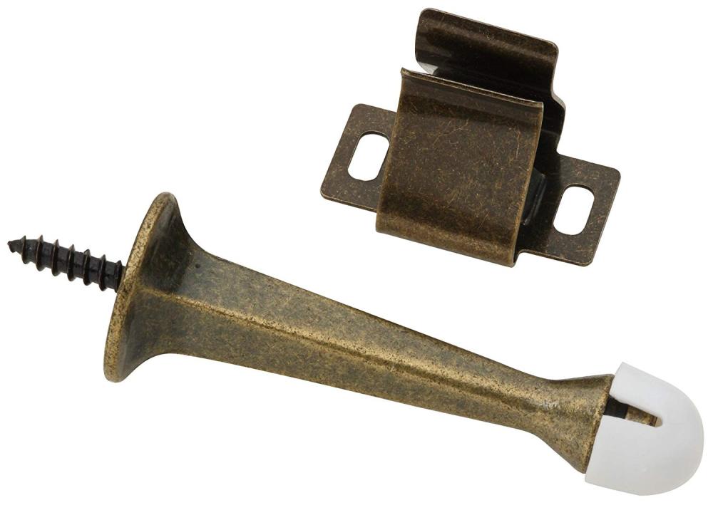 Stanley USA 75-6310 Antique Brass Finishing Doorstop & Holder Door Stop