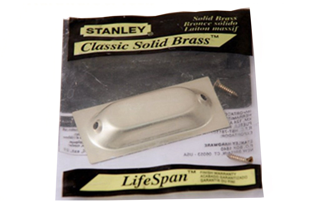Stanley USA Classic Sold Brass Sliding Door Closet Flush Oblong Pulls