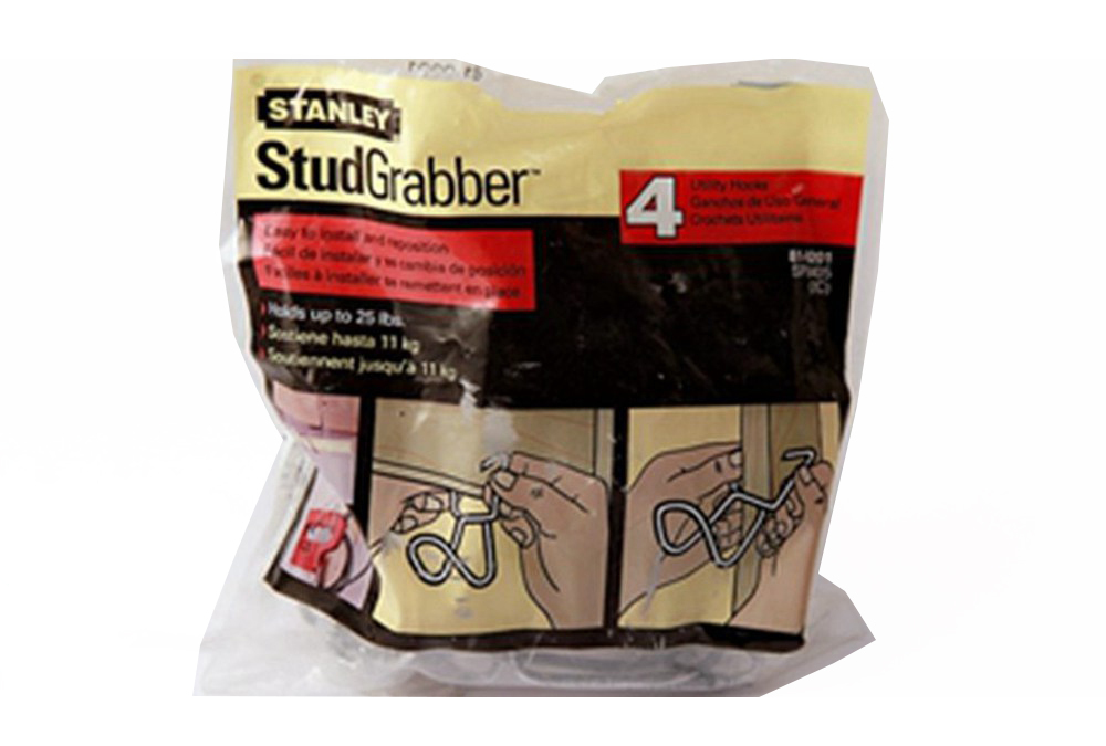 4pc-pack Stanley StudGrabber Utility Hooks Instant Storage Clip Tool Holder 81-9201