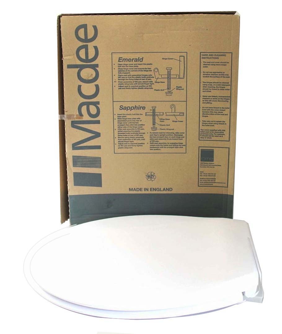 Macdee Polypipe Sapphire Toilet Closet Seat & Cover 45.5(L)X38(W)X5.5cm(H) England Made