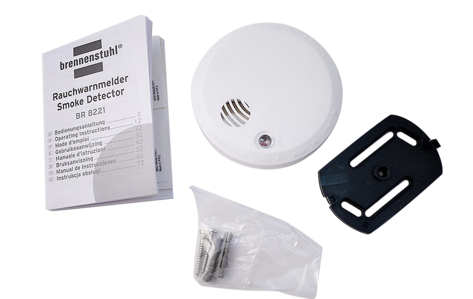 Brennenstuhl German Photoelectric Smoke Gas Detector Alarm Extra Longlife