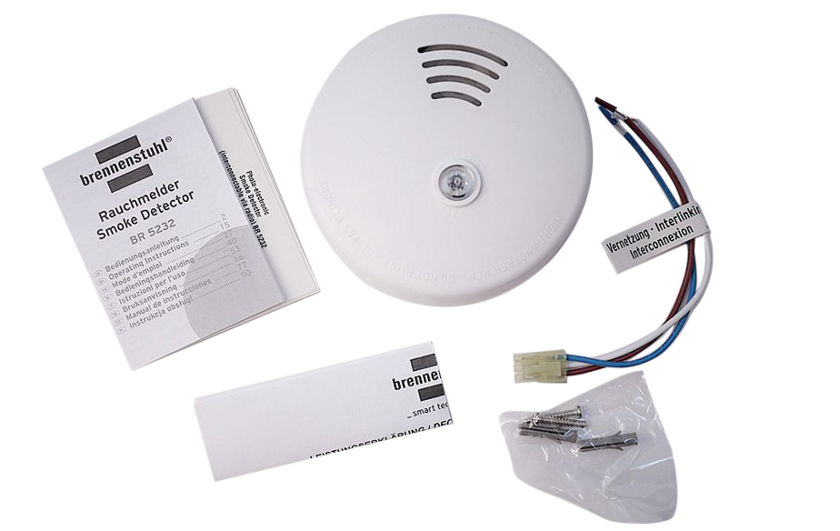 Brennenstuhl German 230V Connect Photoelectric Smoke Gas Detector Alarm