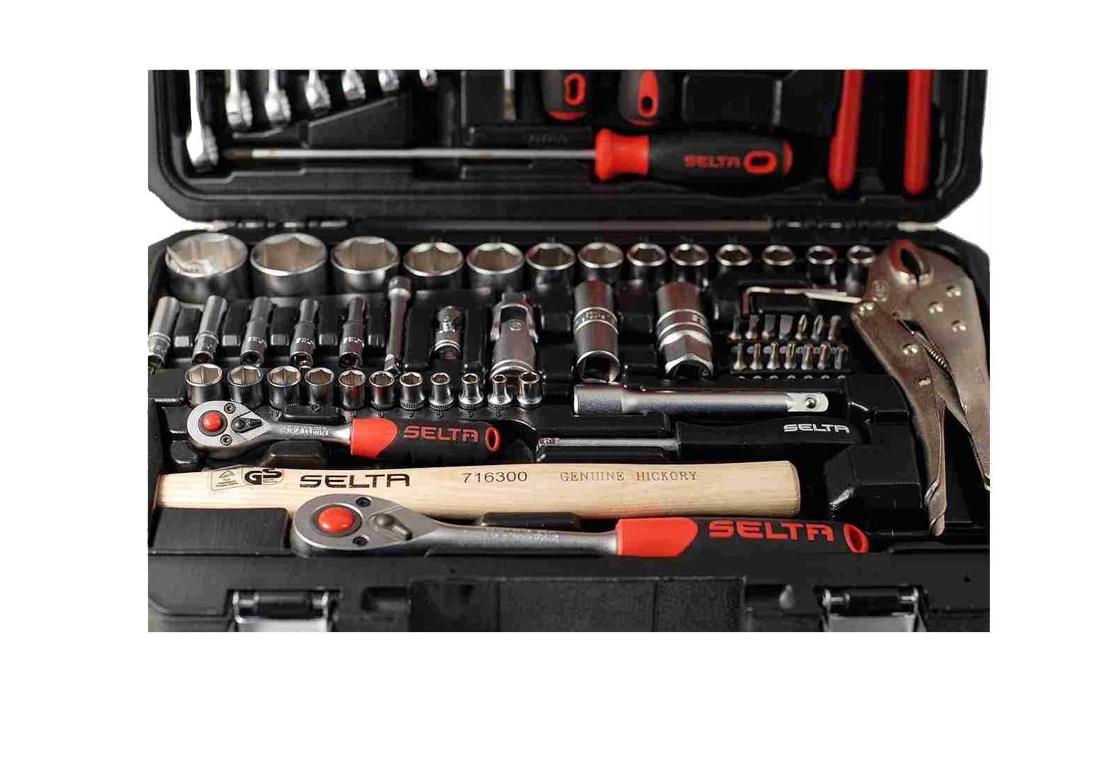 Selta Taiwan All-in-One 72pc 1/4"+1/2" Dr. Socket & Spanner Pliers S/D Combo Kit