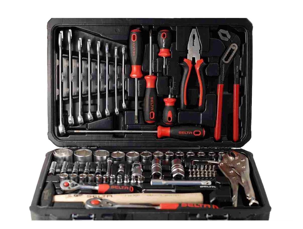 Selta Taiwan All-in-One 72pc 1/4"+1/2" Dr. Socket & Spanner Pliers S/D Combo Kit