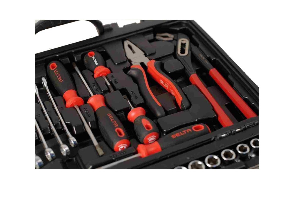 Selta Taiwan All-in-One 72pc 1/4"+1/2" Dr. Socket & Spanner Pliers S/D Combo Kit