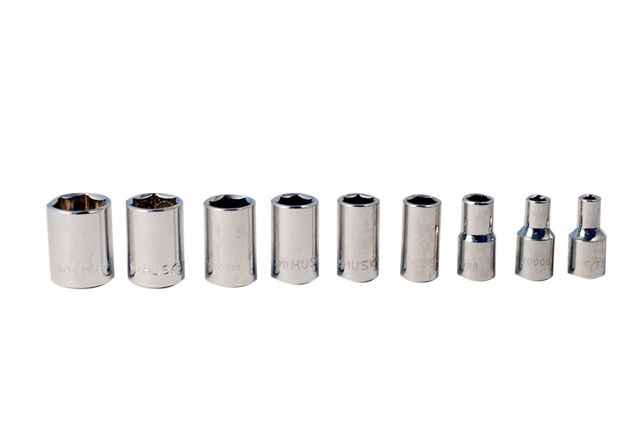 Husky 1/4" dr 6pt SAE socket 9pc Set:5/32,3/16,1/4,5/16,11/32,3/8,7/16,1/2,9/16"