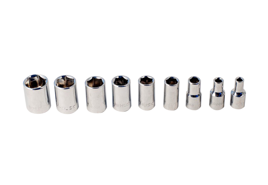 Husky 1/4" dr 6pt SAE socket 9pc Set:5/32,3/16,1/4,5/16,11/32,3/8,7/16,1/2,9/16"