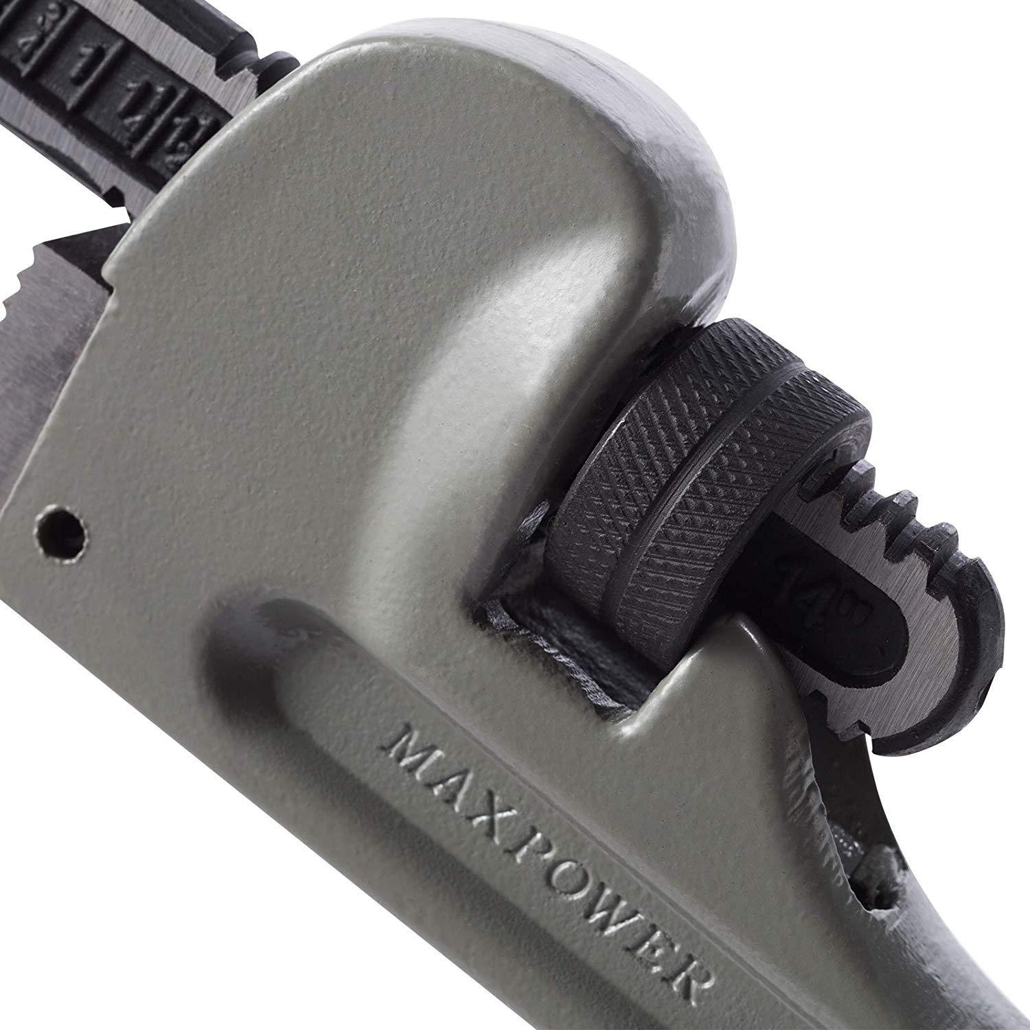 WD&WL Heavy Duty Aluminium Pipe Wrench Cr-Mo Jaw Plumbing Adjustable Monkey Shifter 18"/24"/36"/48"