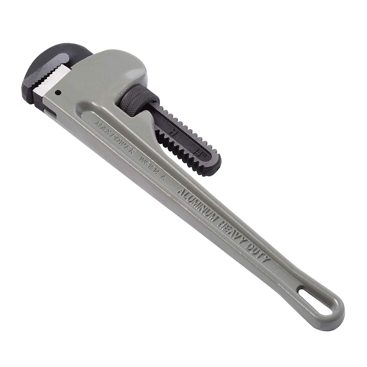 WD&WL Heavy Duty Aluminium Pipe Wrench Cr-Mo Jaw Plumbing Adjustable Monkey Shifter 18"/24"/36"/48"