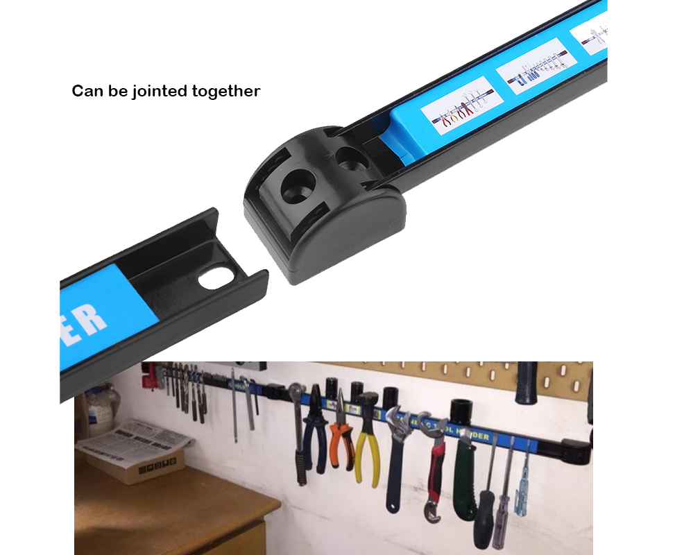 Wall-Mounted Magnetic Tool Bar Holder Option: 12"/18"/24"