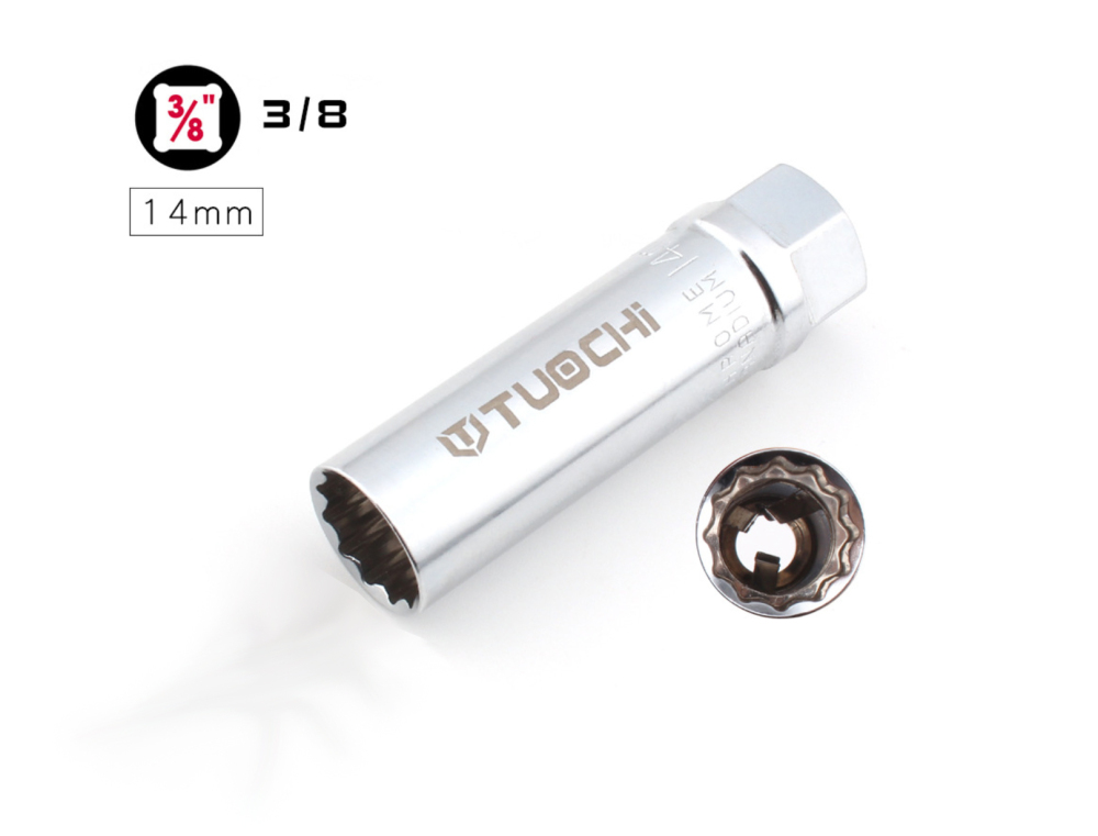 3/8" Dr 12PT Cr-V Thin Wall Spark Plug Socket Removal for BMW Nisan Mini