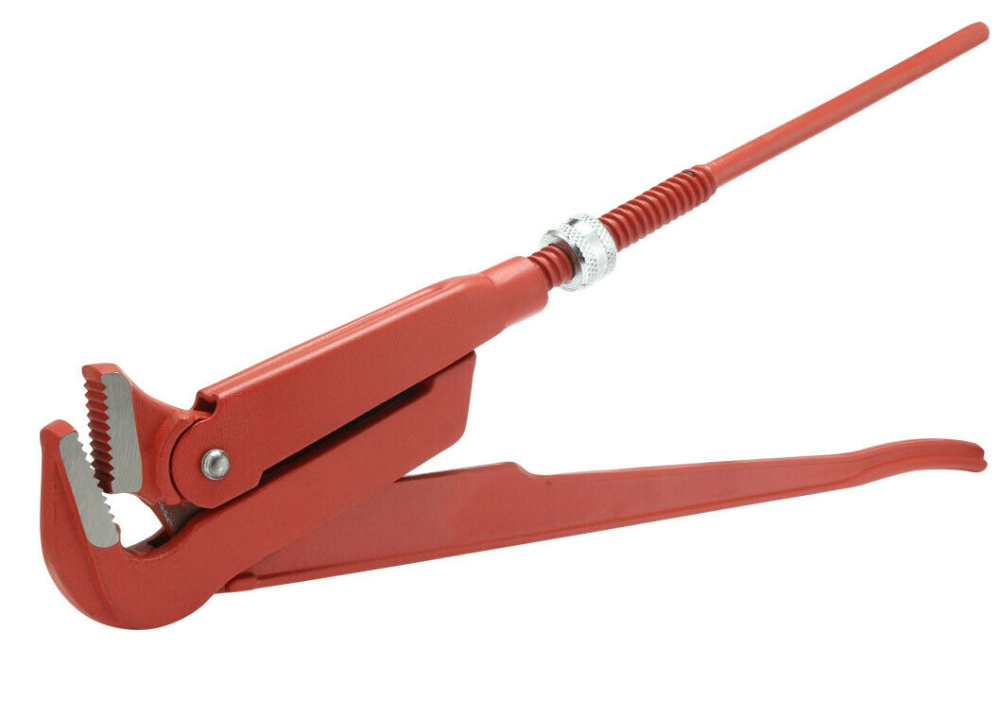 Swedish Type Heavy Duty Pipe Wrench Quick Shifter 90° Straight Jaw 3"/4" Dia Clamp