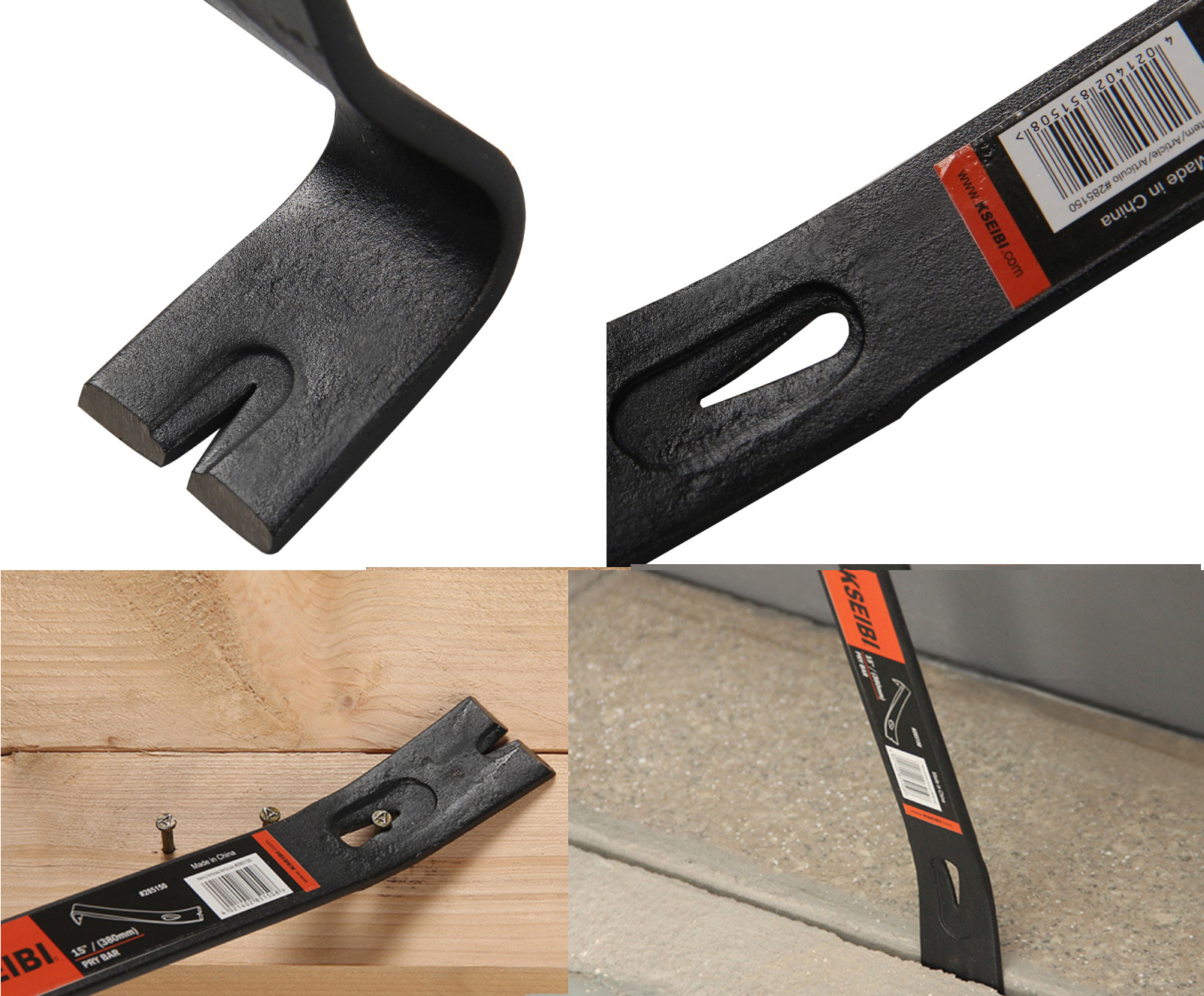 15"/380mm Steel Hook Multiple Nail Puller Pry Bar 6mm Thickness 41mm Wide Jaw