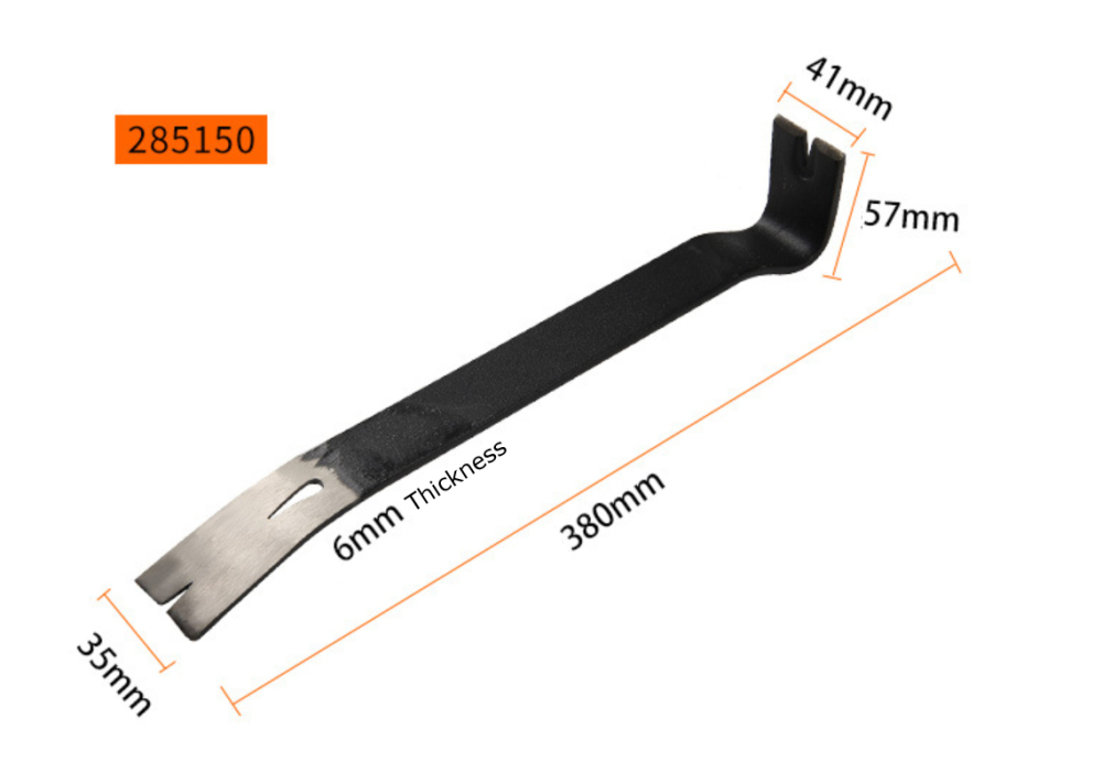 15"/380mm Steel Hook Multiple Nail Puller Pry Bar 6mm Thickness 41mm Wide Jaw