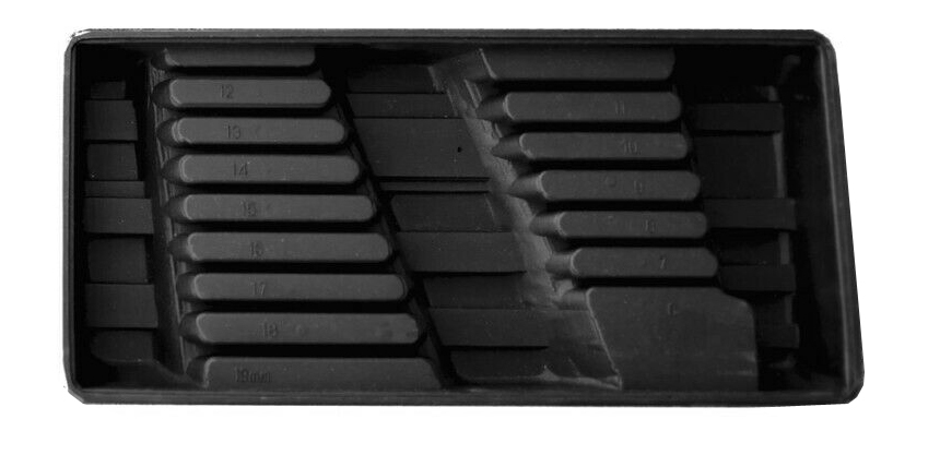 385x185x45mm ABS Tray Tool Storage Display Option: Offset Ring/Combination Spanner/Pliers/HexKey...