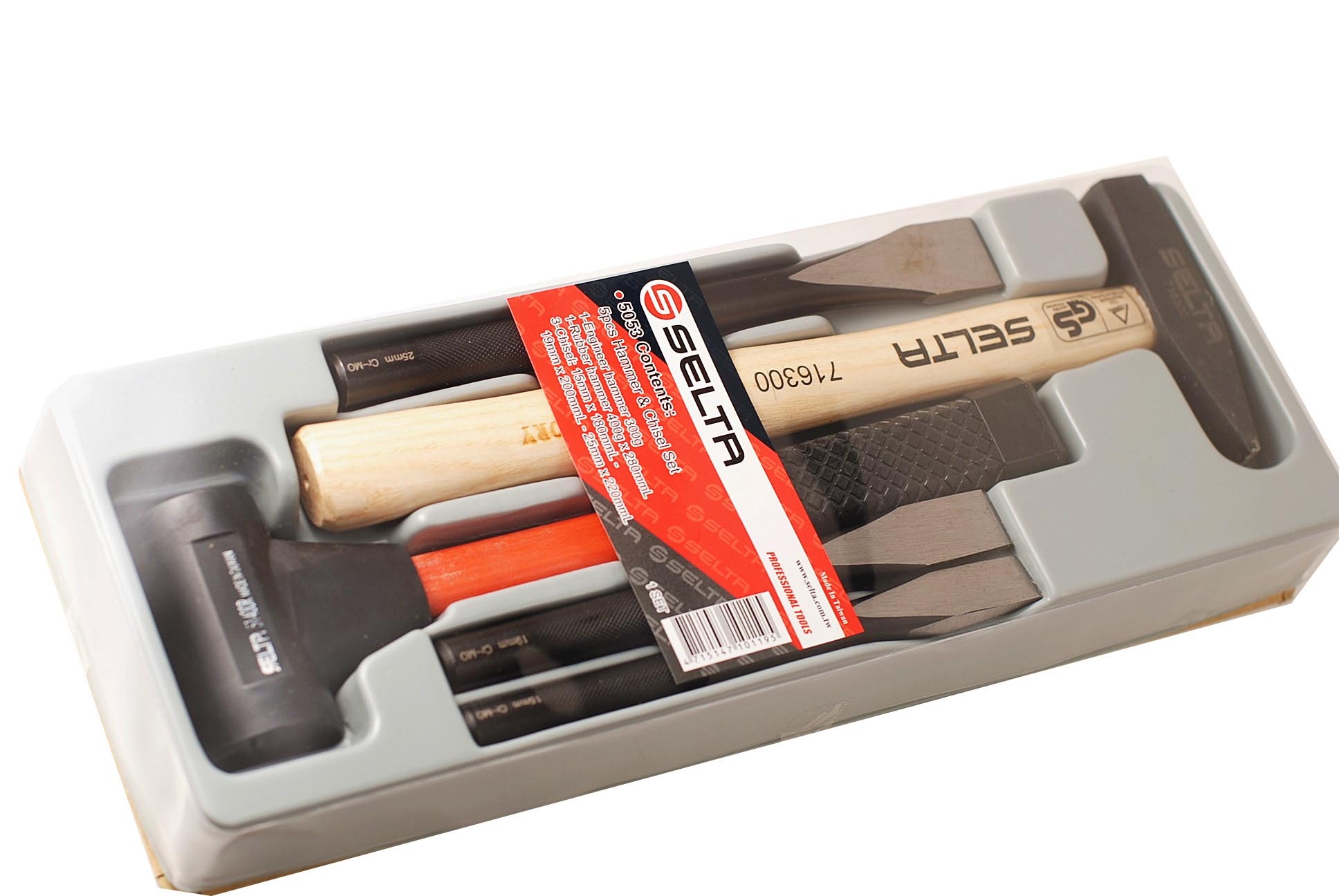 Selta Taiwan Mechanic's  & Dead Blow Hammer & Cr-Mo Chisel 5pc Set