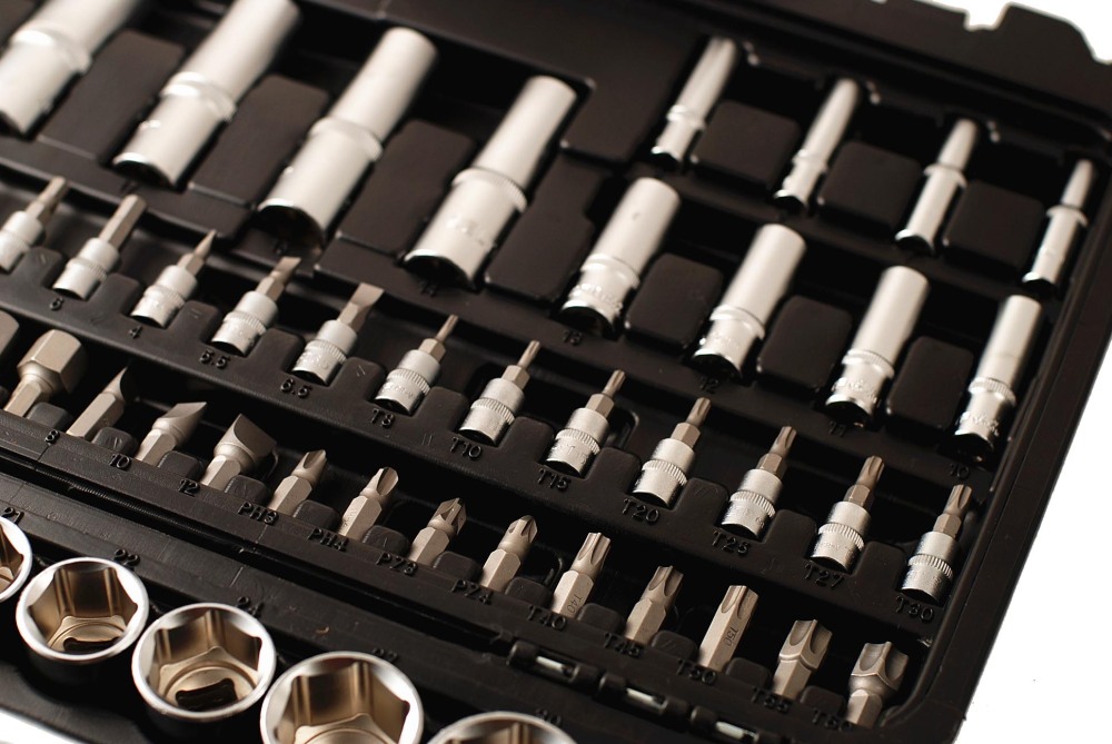 Selta Taiwan 108pc 1/4"&1/2" Dr 6pt Socket & Female E-Star & Accessory & Bit Set