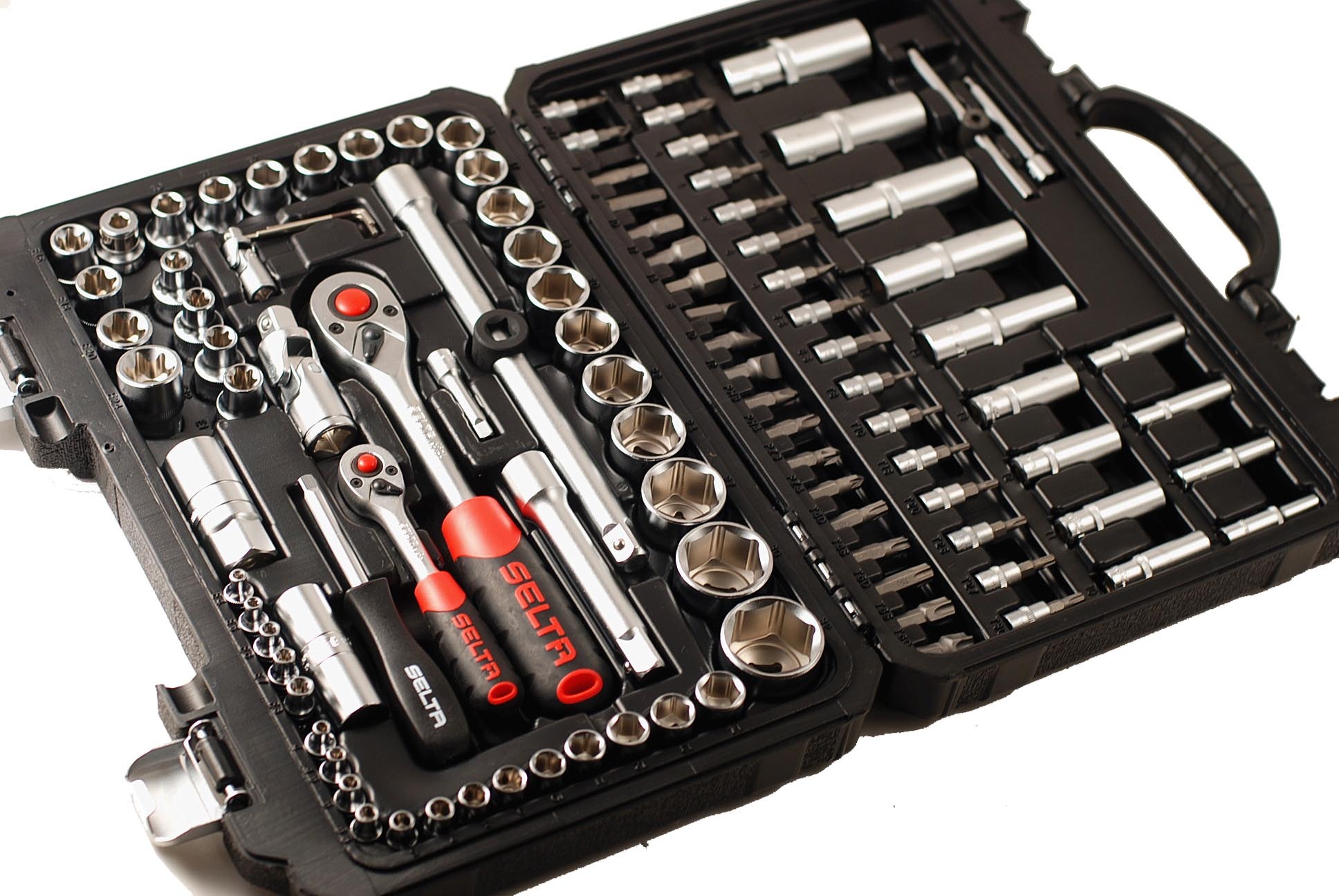 Selta Taiwan 108pc 1/4"&1/2" Dr 6pt Socket & Female E-Star & Accessory & Bit Set