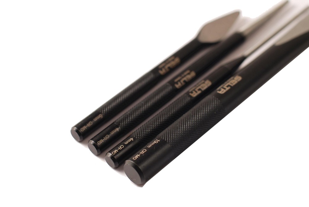 Selta Taiwan Cr-Mo 13pc Mechanic's Steel Chisel & Punch Set: Pin Center taper Punches Cold Chisels