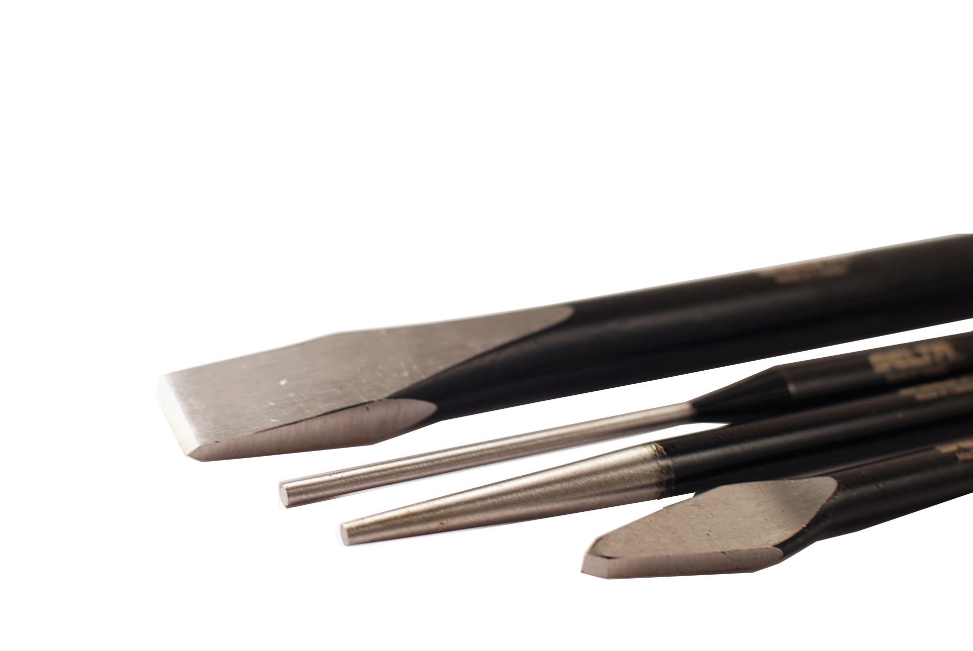 Selta Taiwan Cr-Mo 13pc Mechanic's Steel Chisel & Punch Set: Pin Center taper Punches Cold Chisels