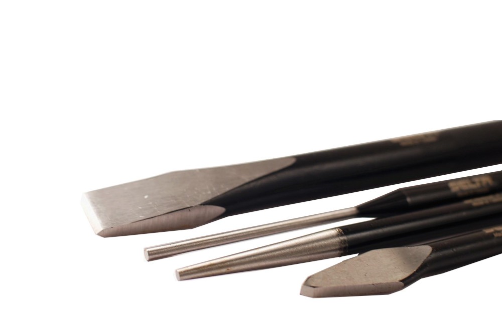 Selta Taiwan Cr-Mo 13pc Mechanic's Steel Chisel & Punch Set: Pin Center taper Punches Cold Chisels