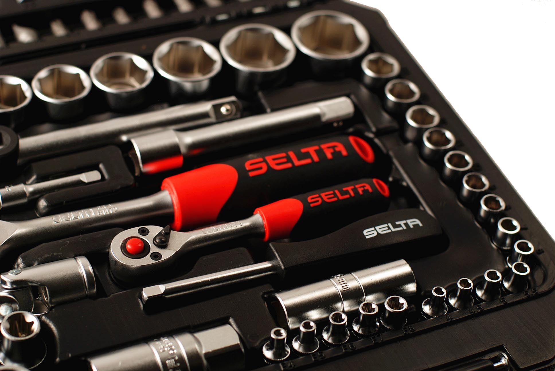 Selta Taiwan 108pc 1/4"&1/2" Dr 6pt Socket & Female E-Star & Accessory & Bit Set