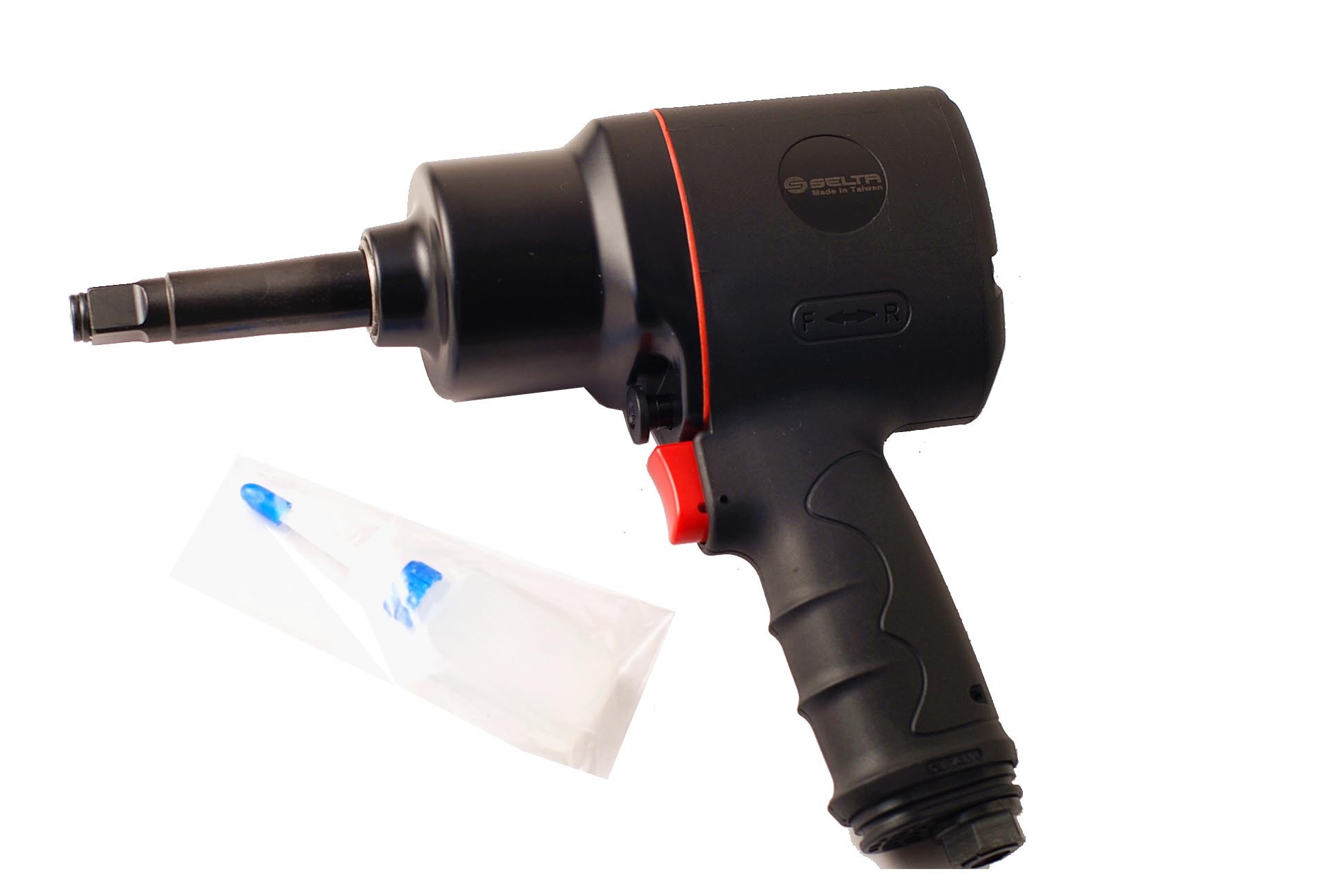 Selta Taiwan 1/2" Dr 820 ft·lb Air Impact Wrench Long Reach Twin Hammer Clutch 9.25"/236mmL