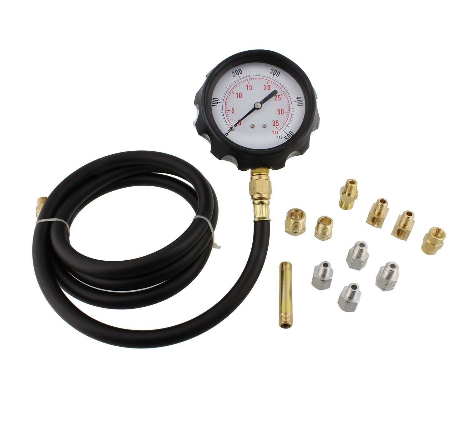 12pc TU-11A Engine Oil Pressure and Transmission Fluid Diagnostic Tester Tool Kit - Gauge, Hose, and Adapters