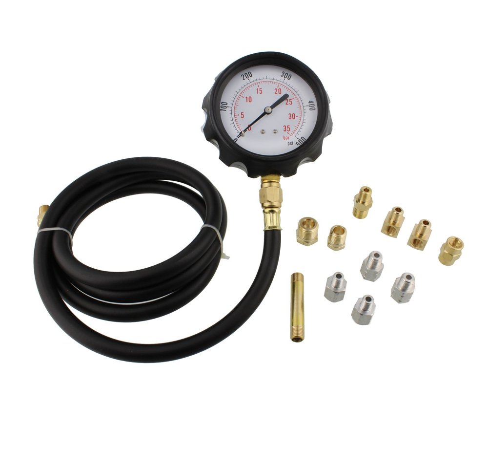 12pc TU-11A Engine Oil Pressure and Transmission Fluid Diagnostic Tester Tool Kit - Gauge, Hose, and Adapters