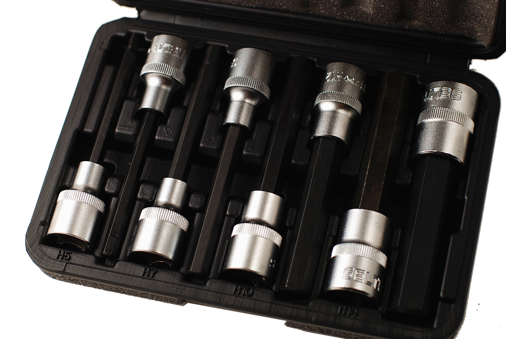 Selta Taiwan 1/2" Dr 110mmL 8pc Cr-Mo Impact Hex Allen Socket Bit:H5,6,8,10,..17mm
